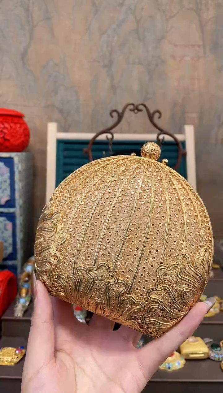 【闪购商品】非遗绝技花丝镶嵌繁花包