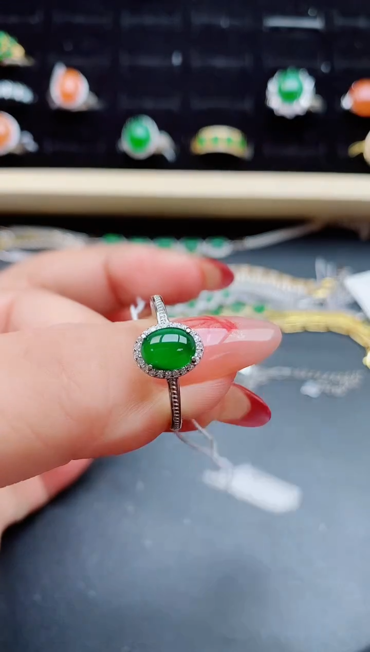 【闪购商品】翡翠戒指银S925镶嵌21321