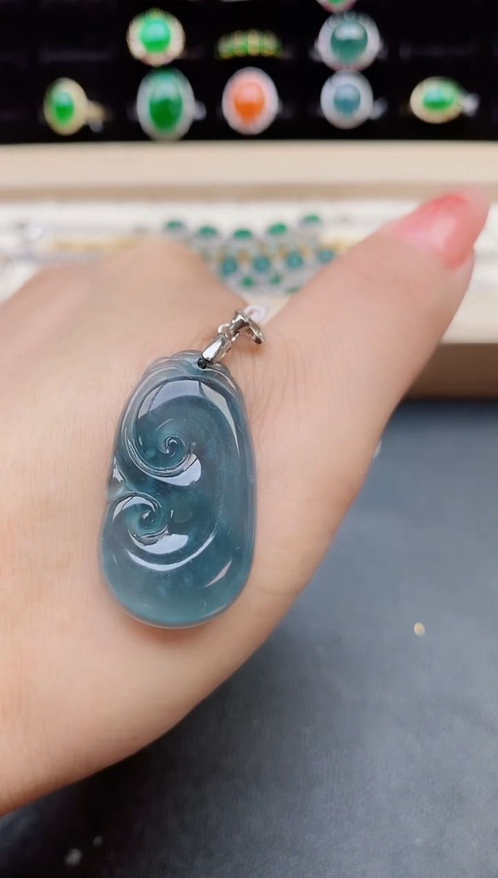 【闪购商品】翡翠吊坠(不含链)银S925镶嵌0805850580