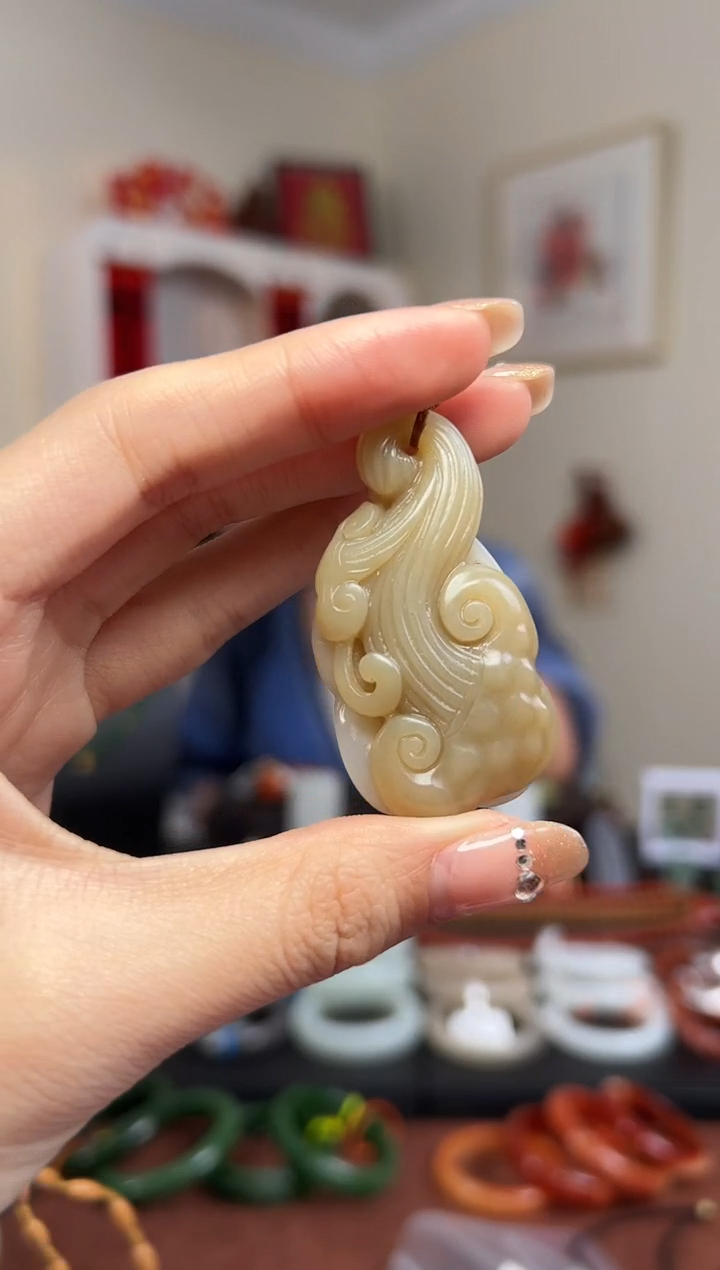 【闪购商品】和田玉颈饰未镶嵌50*26*12 如意1693