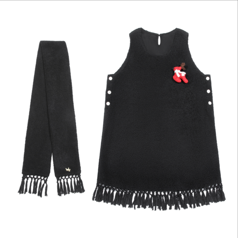 大码设计师款纯色长袖女春秋季两件套连衣裙CVC20329