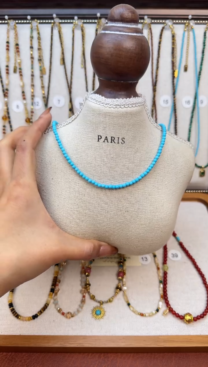 项链钛钢石英质玉松