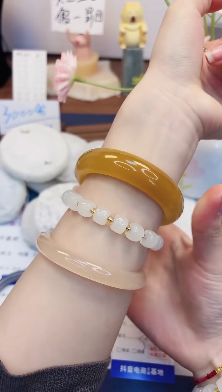 【闪购商品】玛瑙/玉髓手镯未镶嵌175-财气镯-圈口57