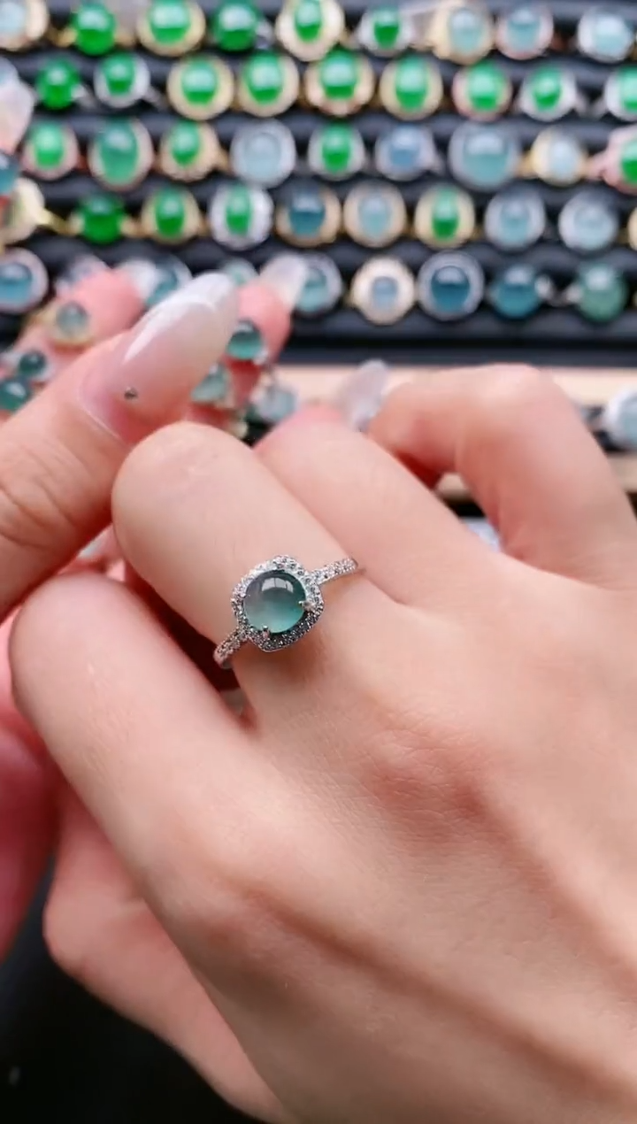 【闪购商品】翡翠戒指银S925镶嵌111111