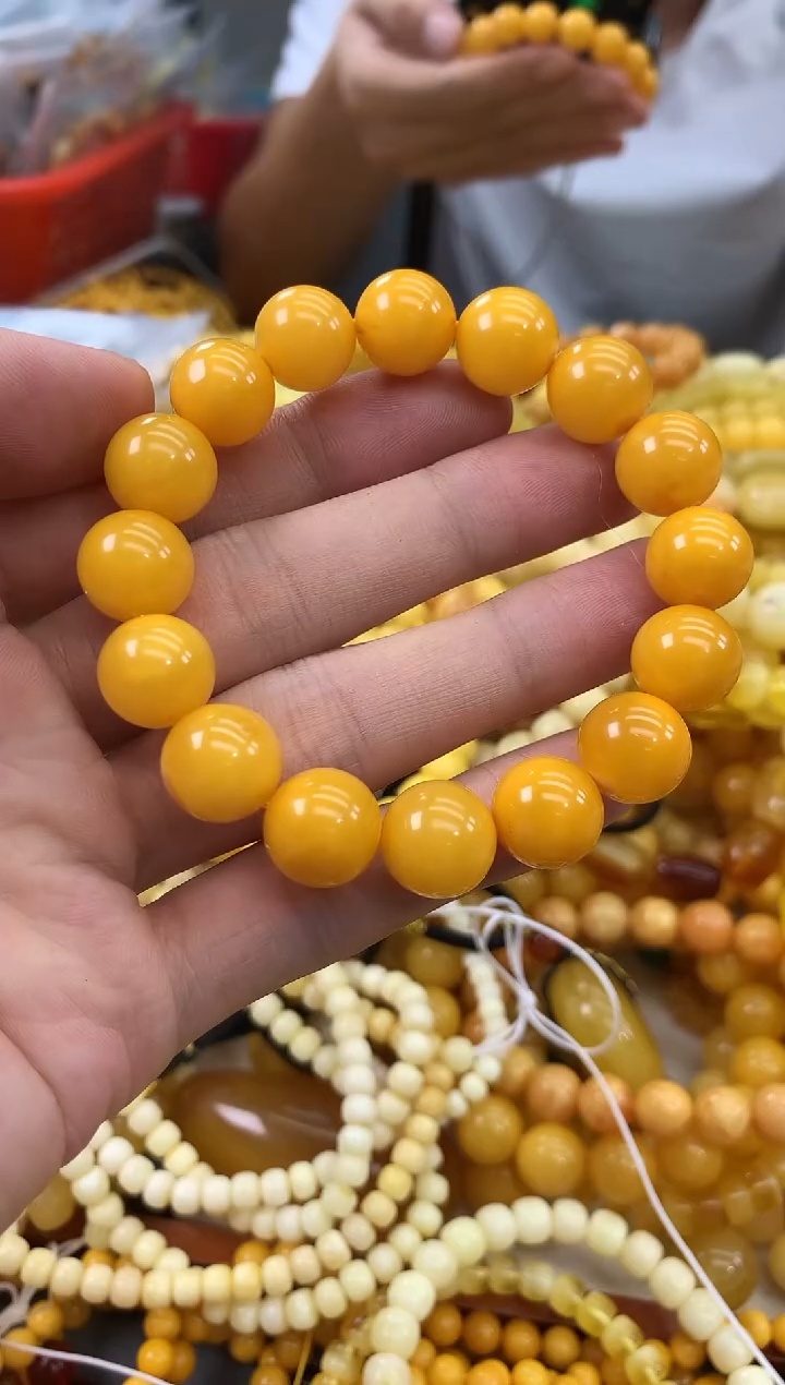 未镶嵌蜜蜡裸石手串
