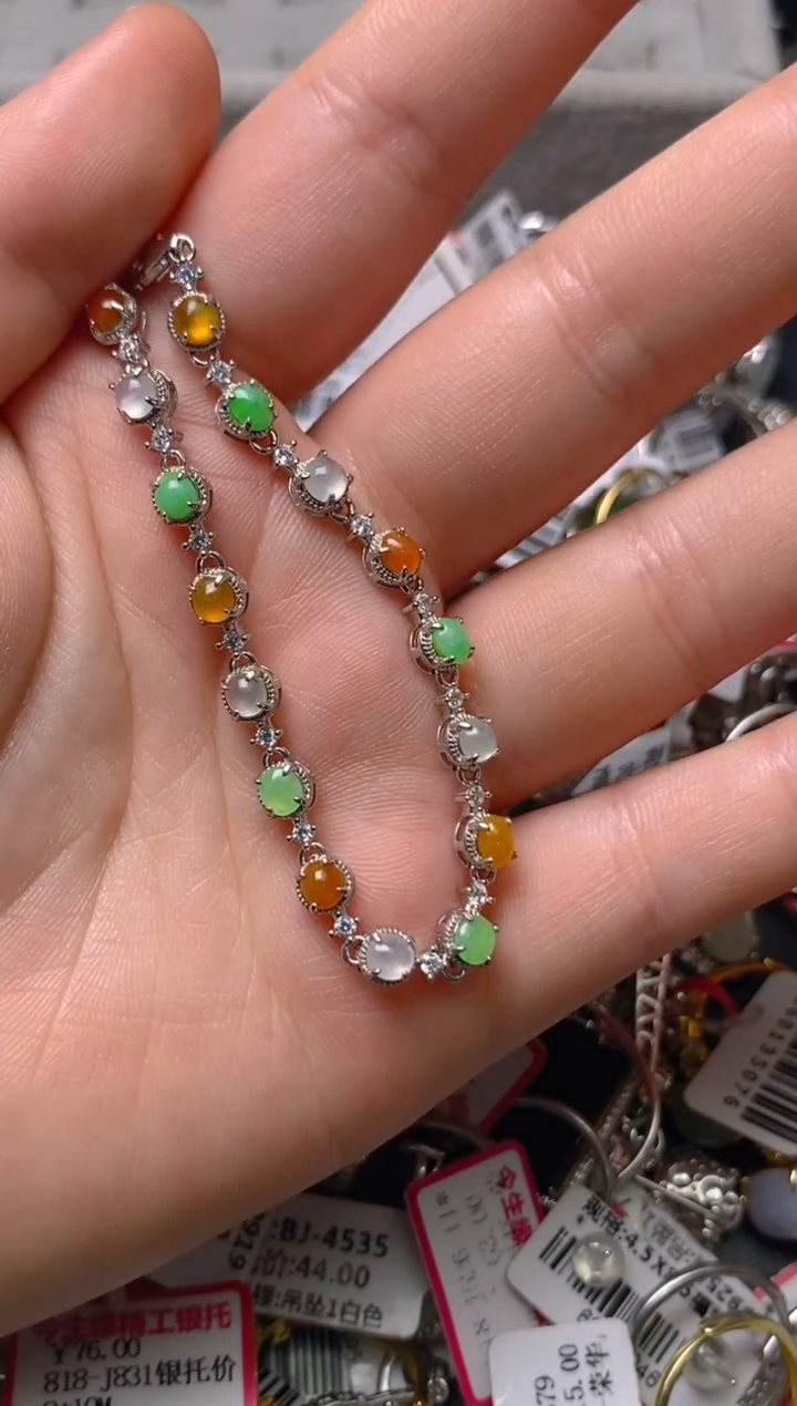 银S925镶嵌戒指翡翠百内无证书