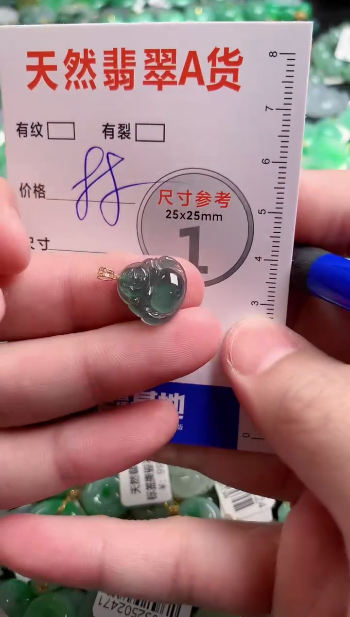 翡翠18K金镶嵌颈饰14005415