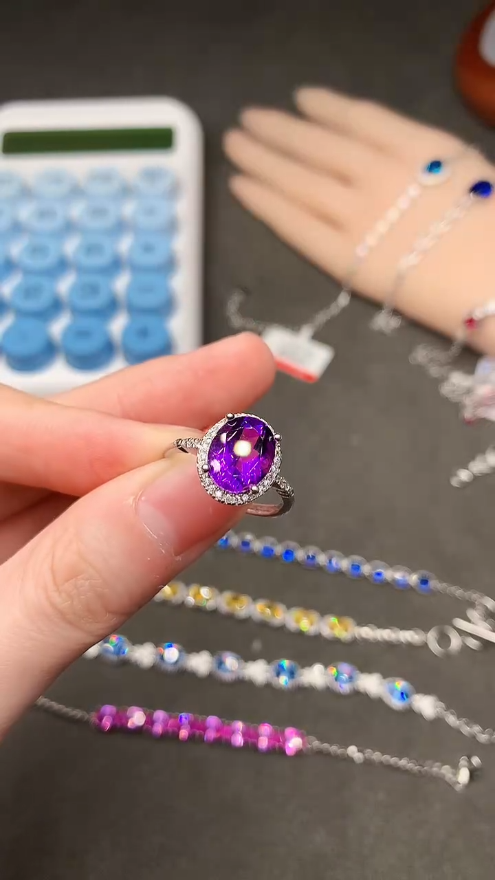 【闪购商品】紫晶戒指银S925镶嵌............