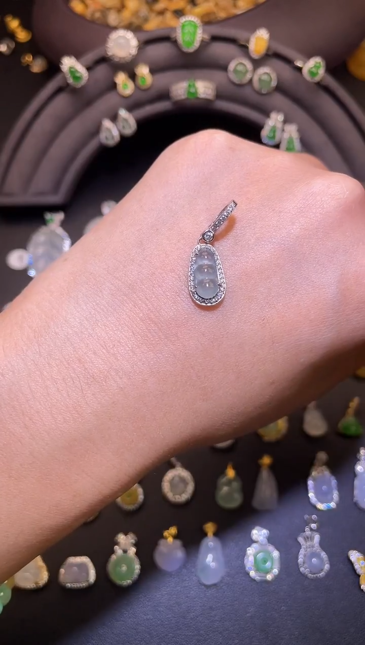 吊坠(不含链)银S925镶嵌翡翠1