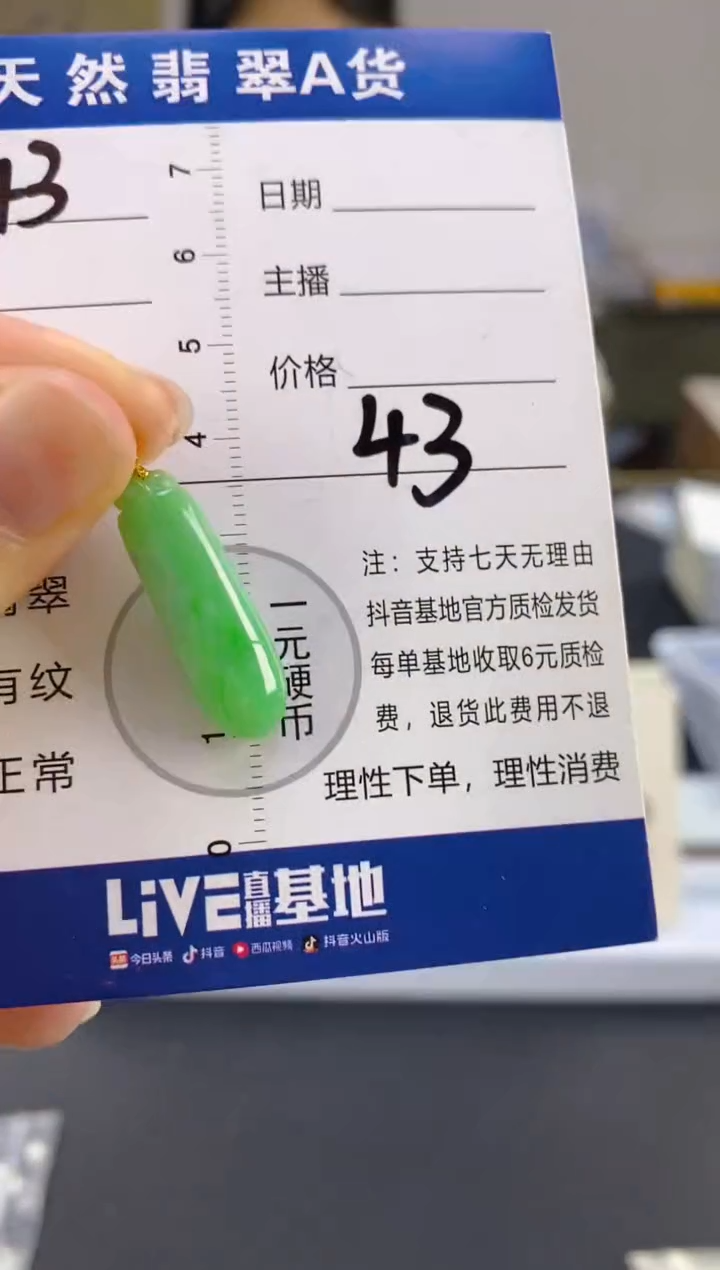 【闪购商品】翡翠颈饰18K金镶嵌天然A货翡翠