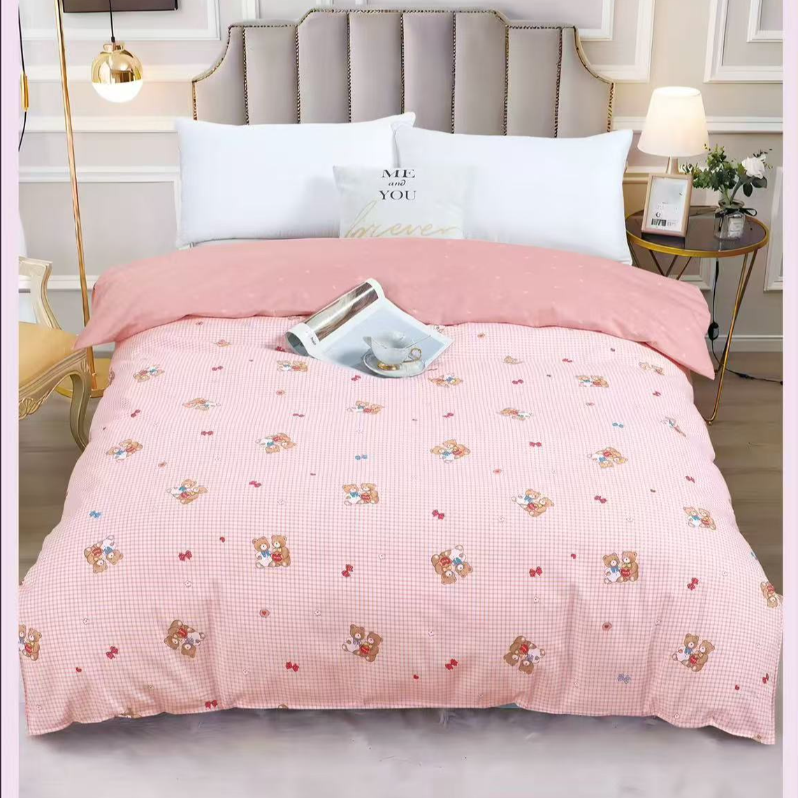 1.5*2米单人被罩预留缩水全棉斜纹四季用学生被套【带被头】