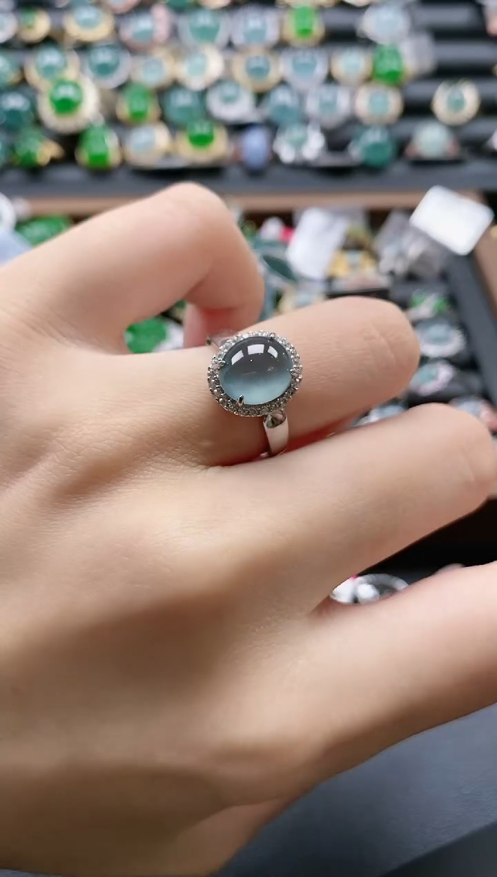 【闪购商品】翡翠戒指银S925镶嵌51511