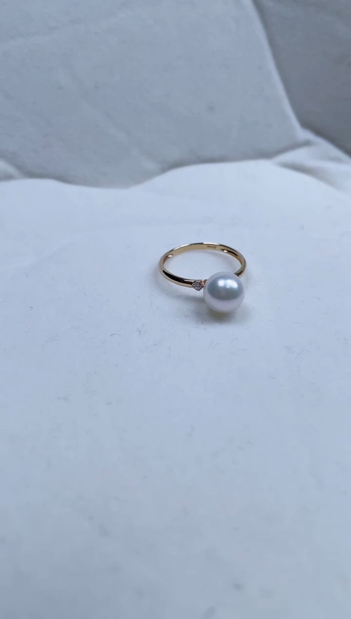 【闪购商品】海水珍珠戒指18K金镶嵌海水珍珠18k戒指