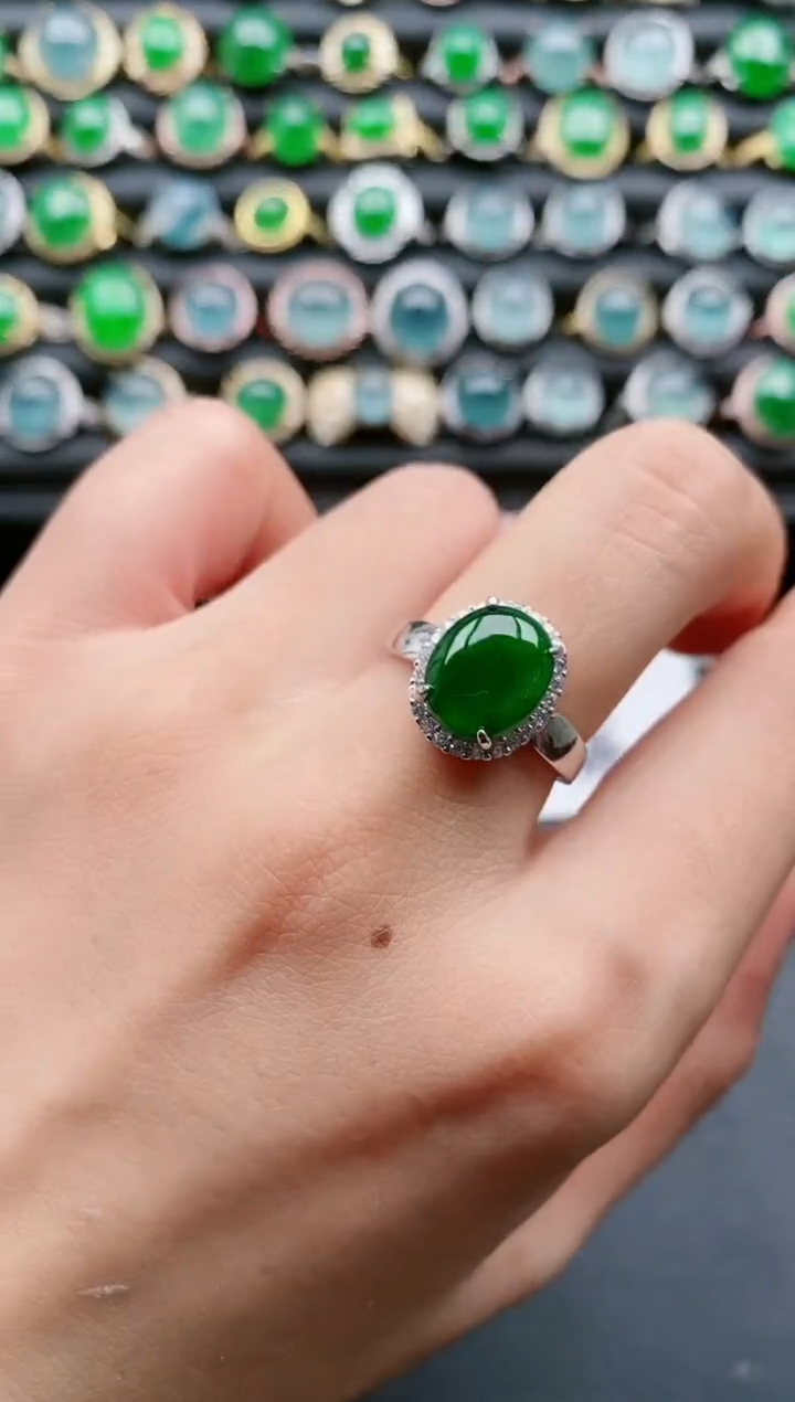 【闪购商品】翡翠戒指银S925镶嵌1111111111