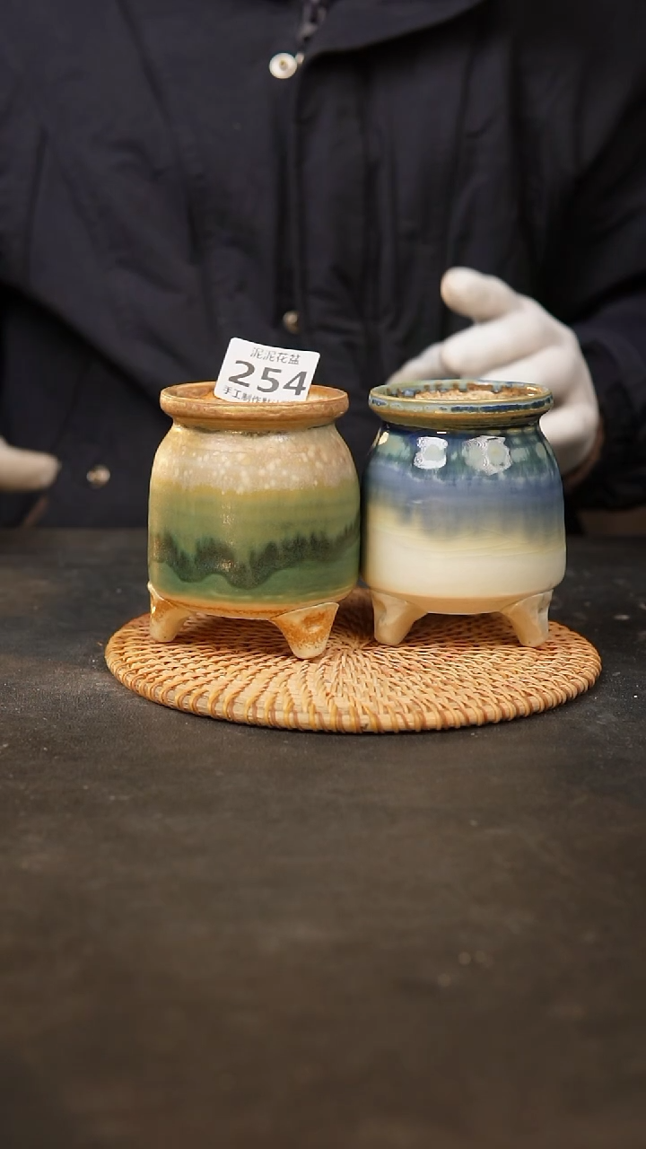 【闪购商品】瓷片254泥泥手工花盆