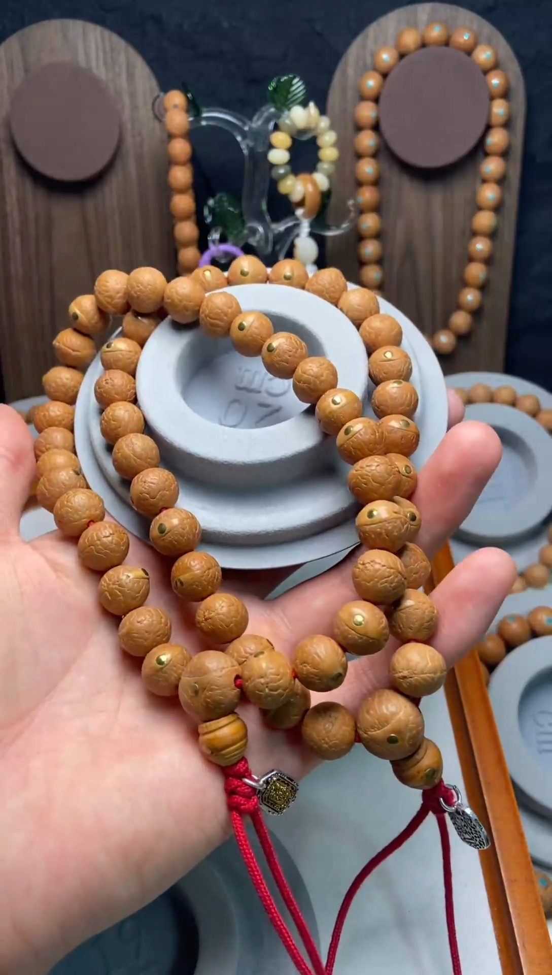 手串凤眼菩提12铜钉手持