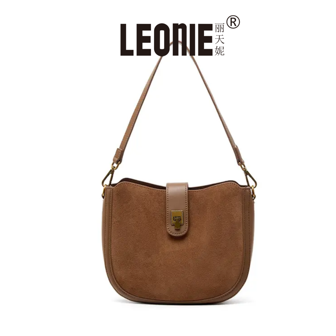 反绒皮手工缝线经典时尚牛皮革通勤小方包Y-311