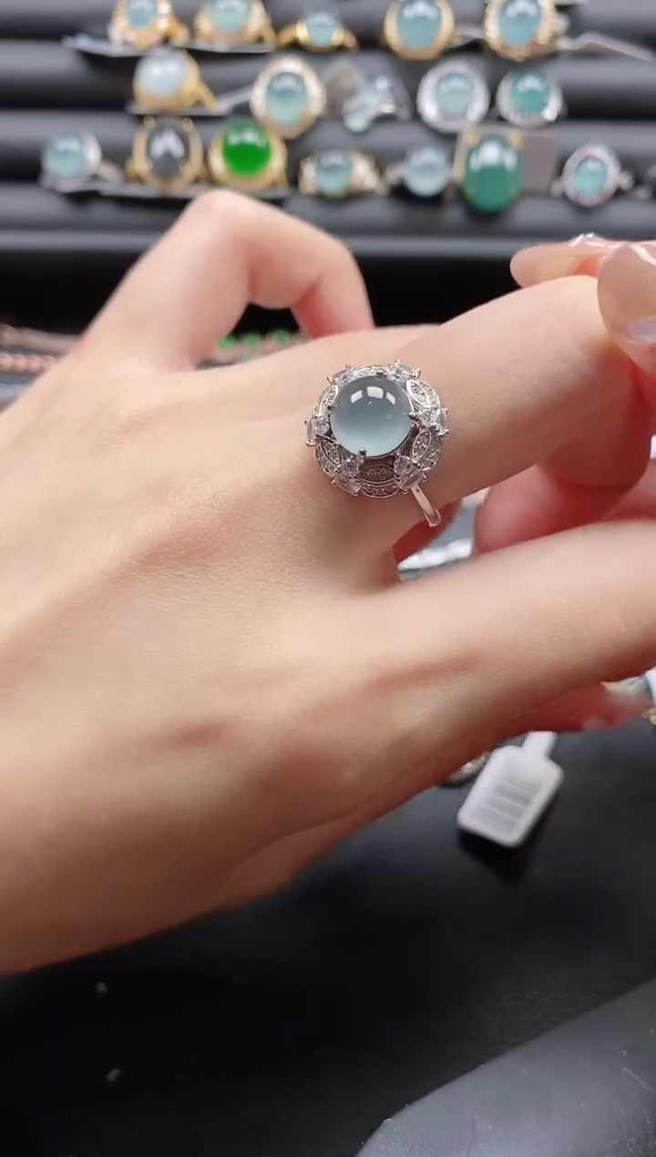 【闪购商品】翡翠戒指银S925镶嵌11111-