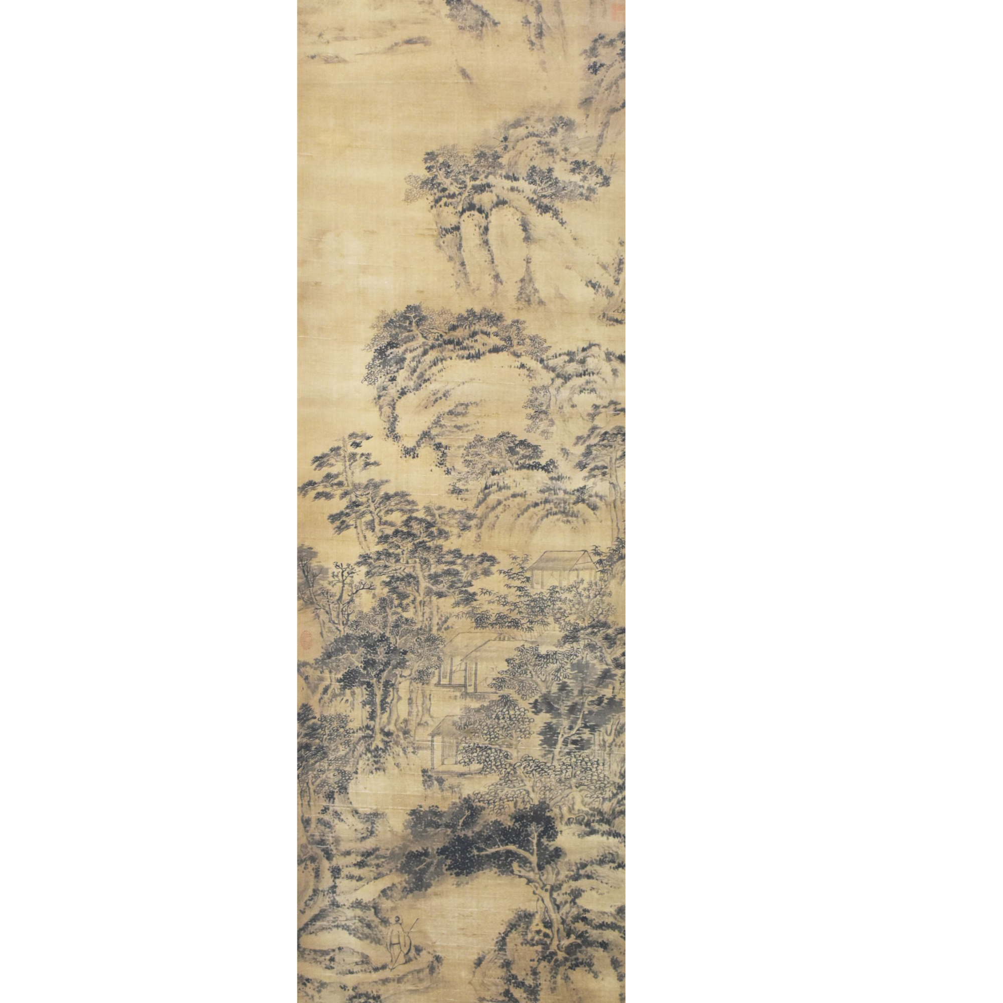 HM9136 松岩静泉 170×45cm 绢本立轴 6.8平尺