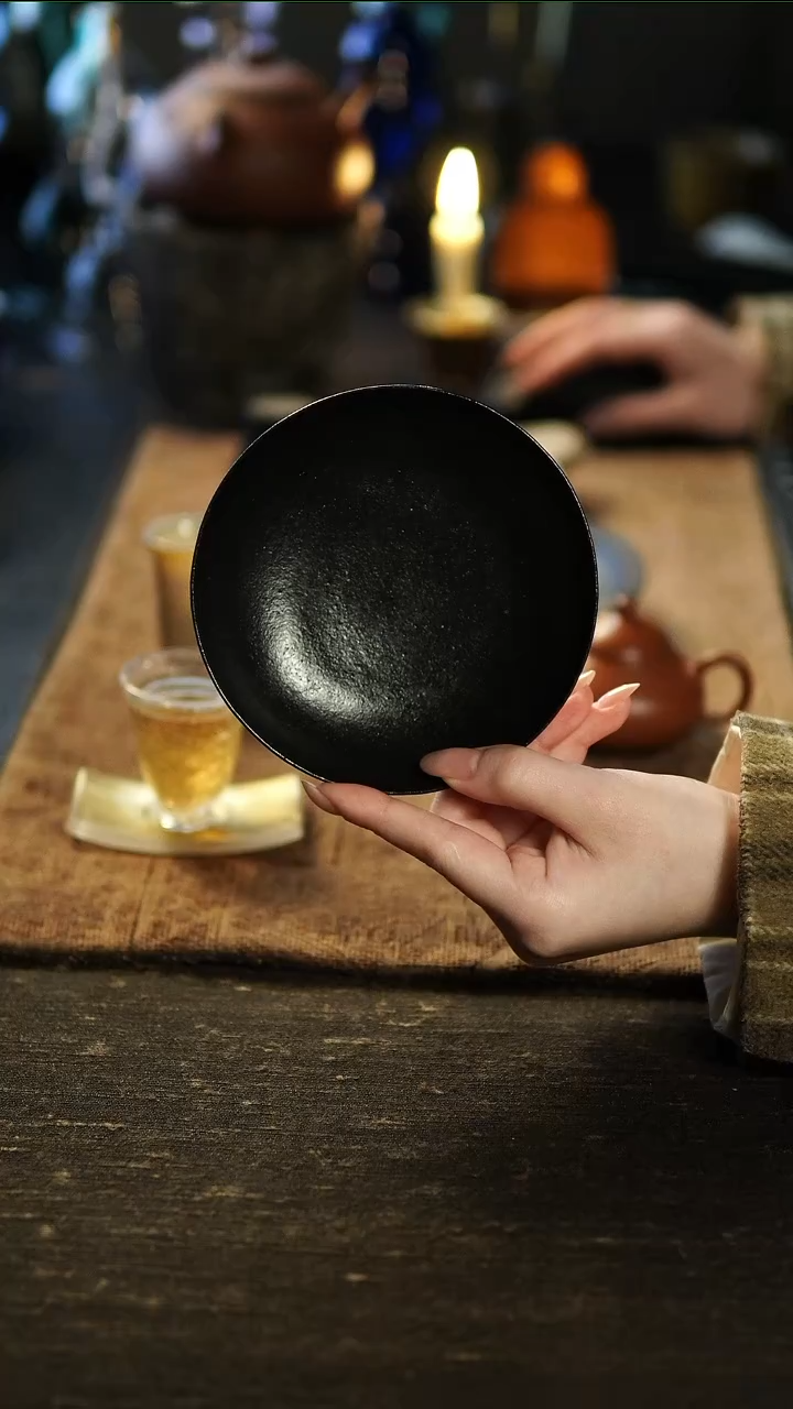 茶盏云龙黑釉壶承