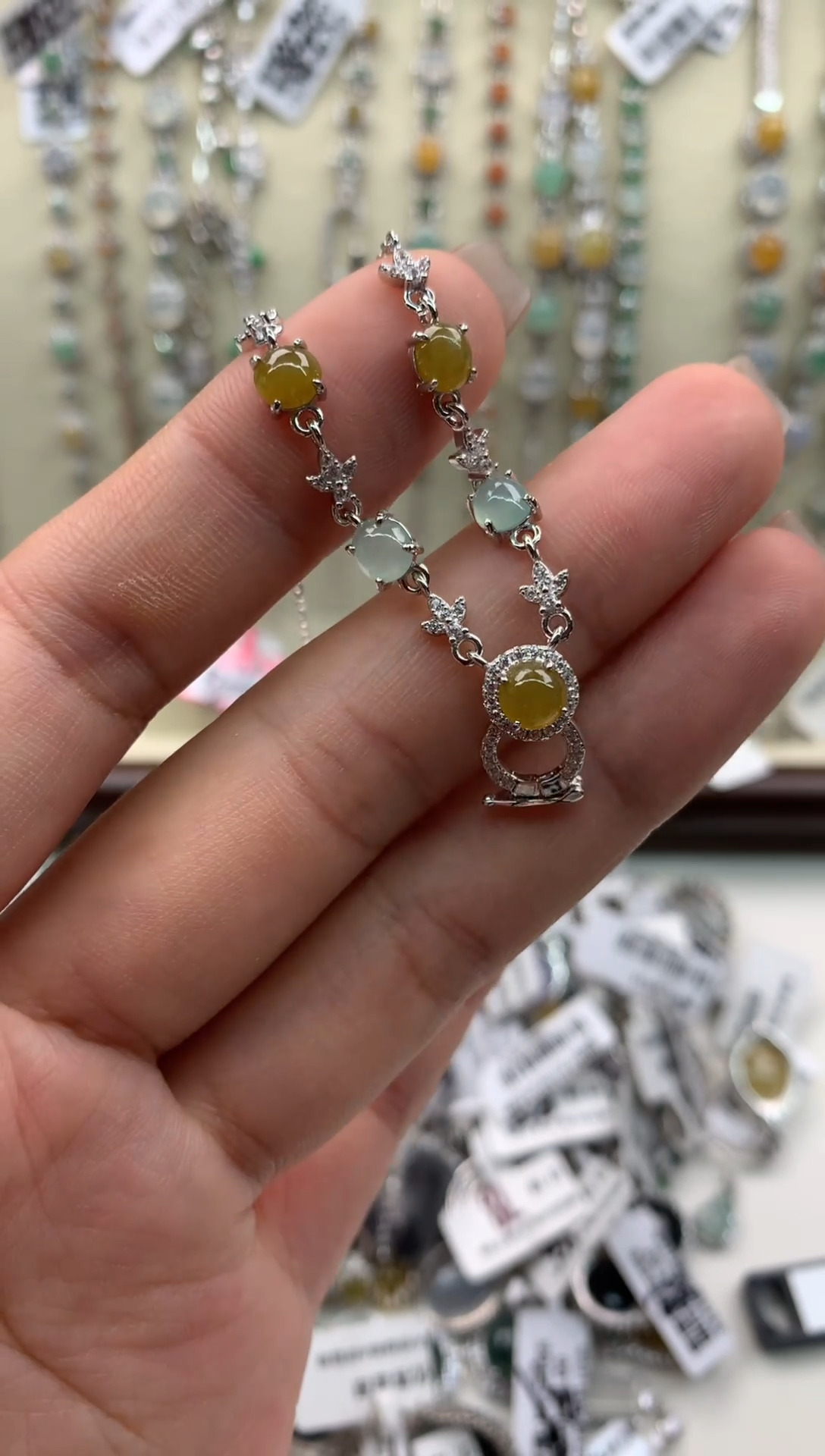 翡翠银S925镶嵌颈饰59