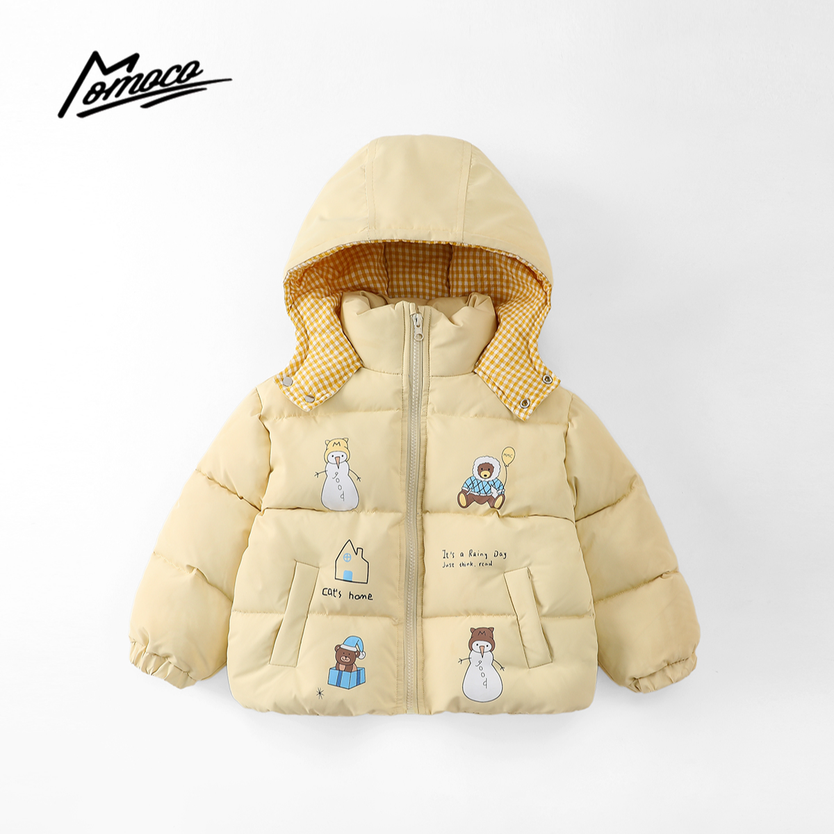 MOMOCO冬季新款男女童撞色韩版大被子棉服外套77430101037