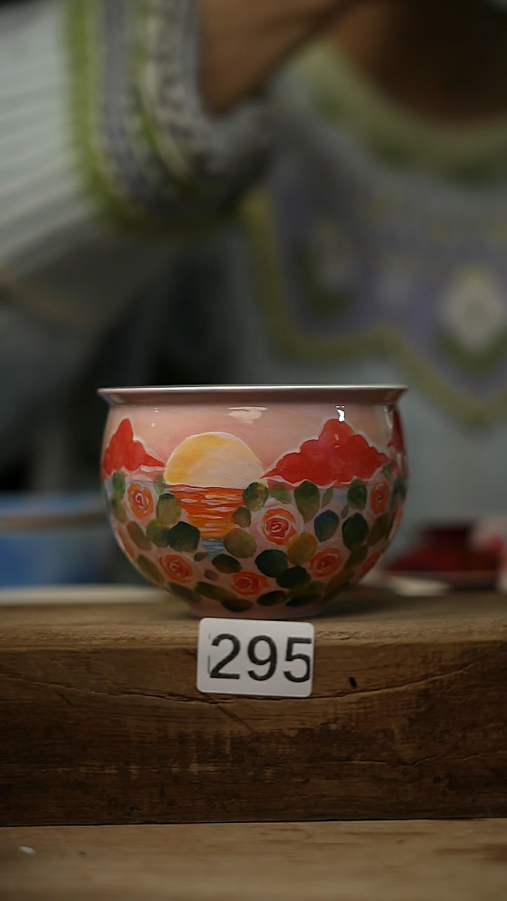 【闪购商品】瓷片油画风·彩绘·设计师石一款 缸杯