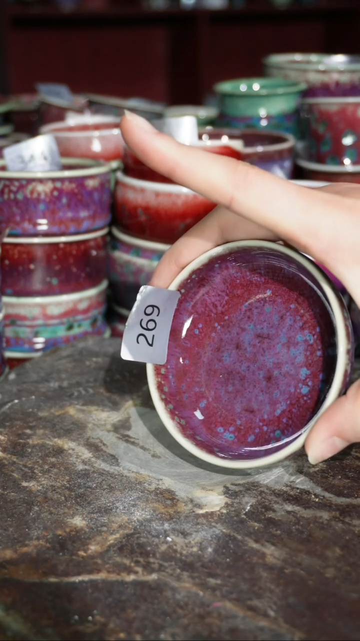 摆件陶精品窑变钧瓷茶器