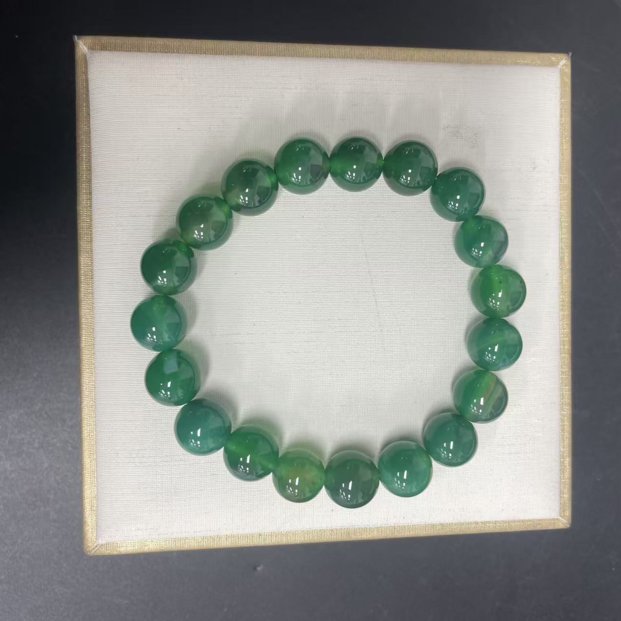 【三弟推荐】冰花芙蓉翠圆珠手链（多样性发一）10722