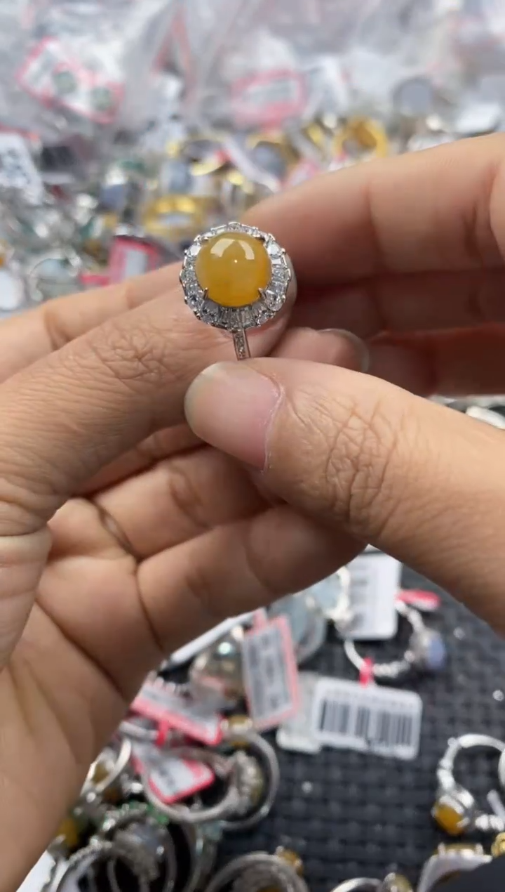 银S925镶嵌戒指翡翠555---3