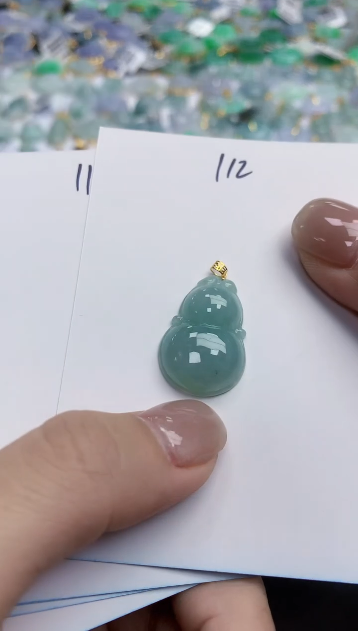 【闪购商品】翡翠颈饰18K金镶嵌天然缅甸翡翠A货