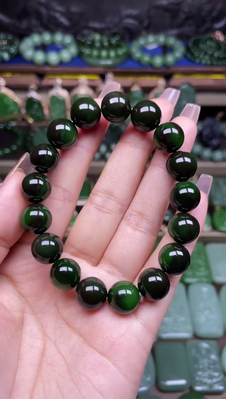 【闪购商品】和田玉手串珠子12未镶嵌聚红皮老料子