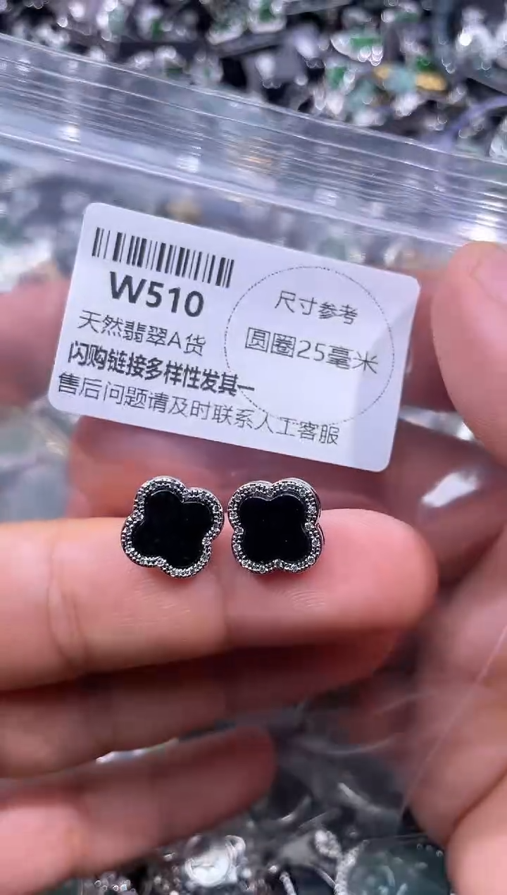 【闪购商品】翡翠颈饰未镶嵌W510耳钉