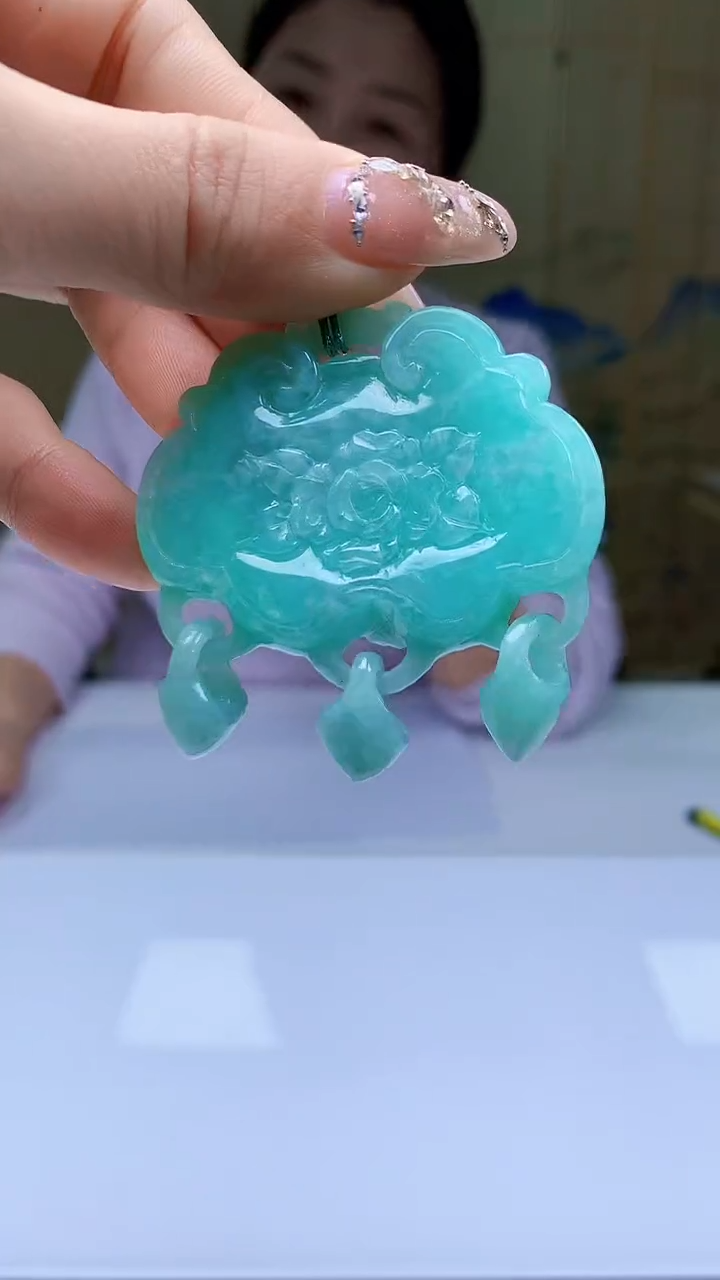 【闪购商品】定制翡翠未镶嵌4902ty-毛货挂件203