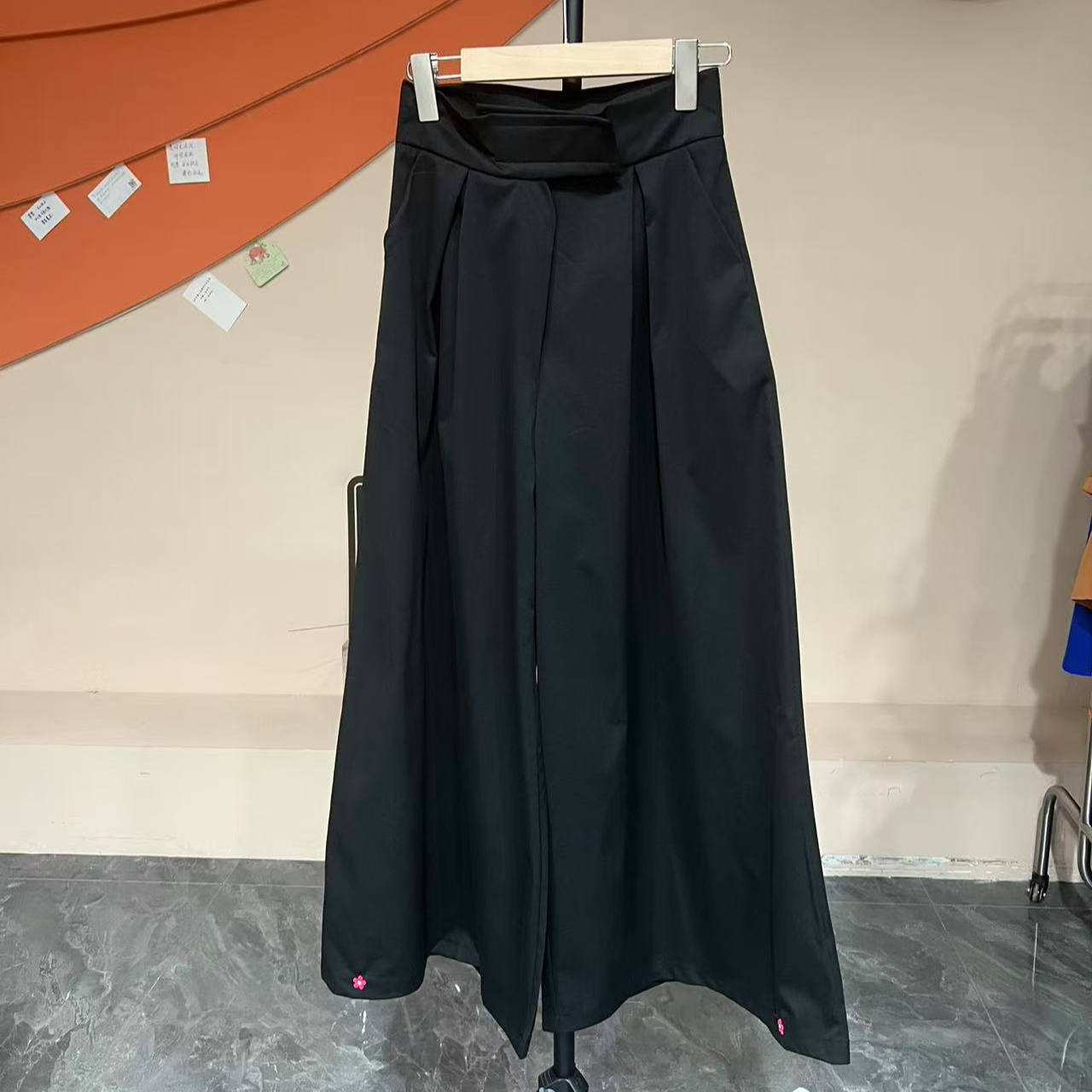 2025夏季新款时尚洋气魔术贴裙裤瑕疵阔腿裤休闲女裤子2513-5长98