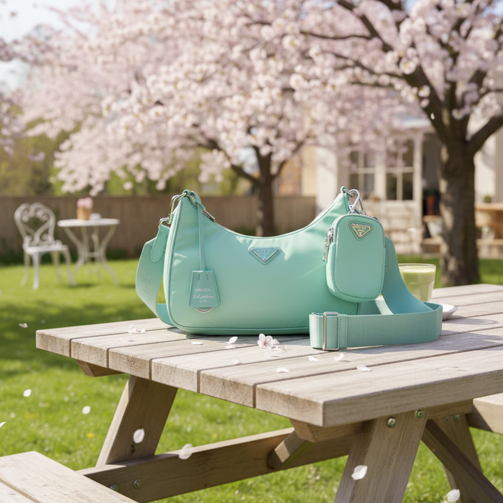 95新 Prada/普拉达  蓝色斜挎包 1830 9242 