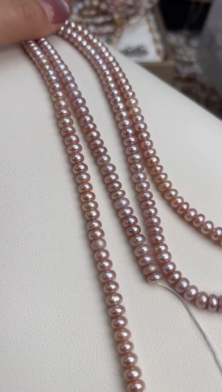 未镶嵌5淡水珍珠无核*强光珍珠项链（粉色）6mm多样性发一