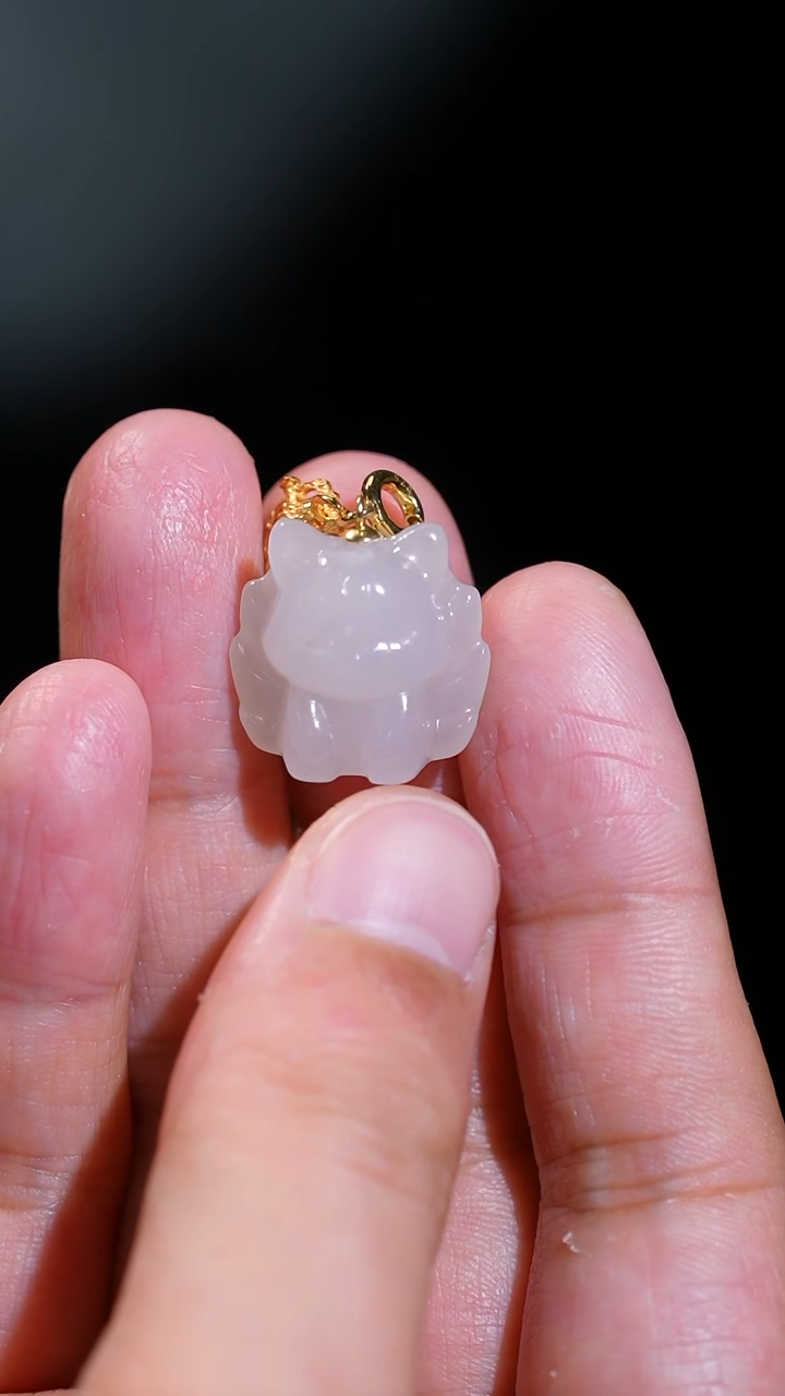 吊坠(不含链)银S925镀金镶嵌和田玉9多样性发一