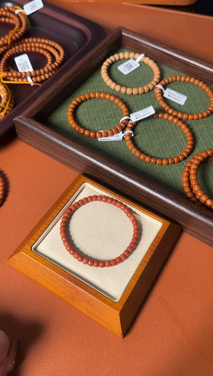 手串橄榄核5.5mm老挝核尖直切单圈手串