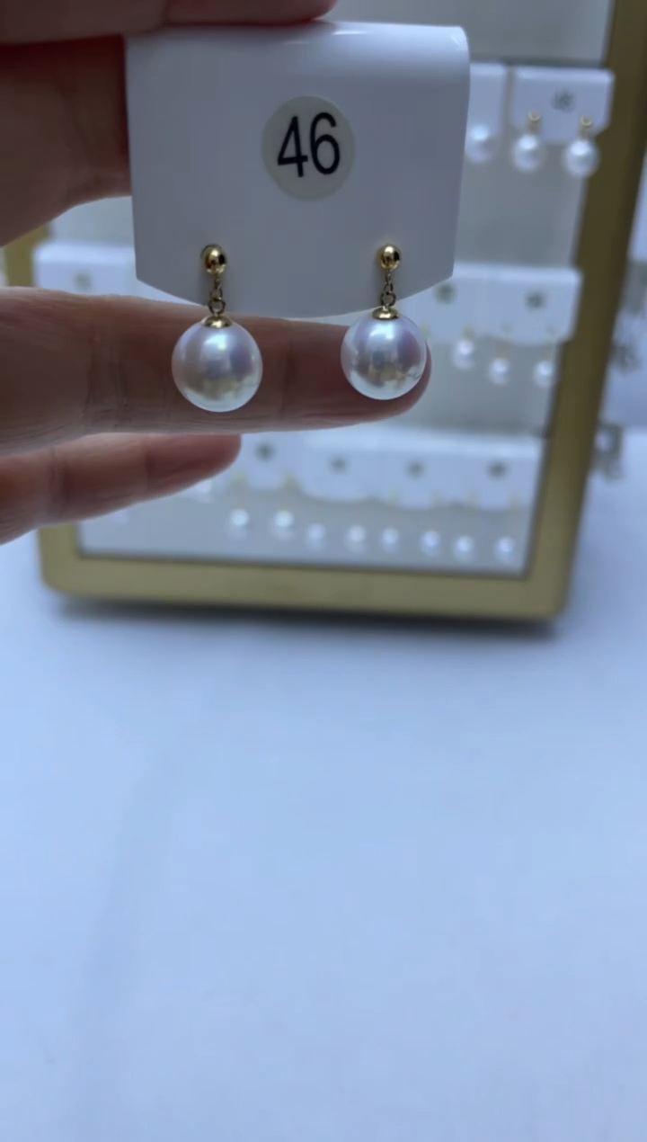 18K金镶嵌耳饰淡水珍珠46