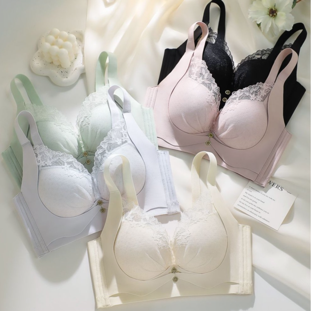 浪莎【小胸聚拢】显大内衣性感蕾丝夏季透气洞洞杯收副乳调整型文胸