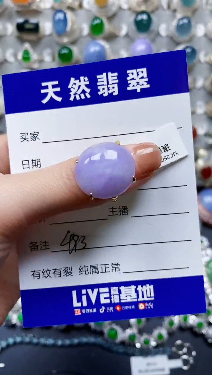 【闪购商品】翡翠戒指银S925镶嵌0493