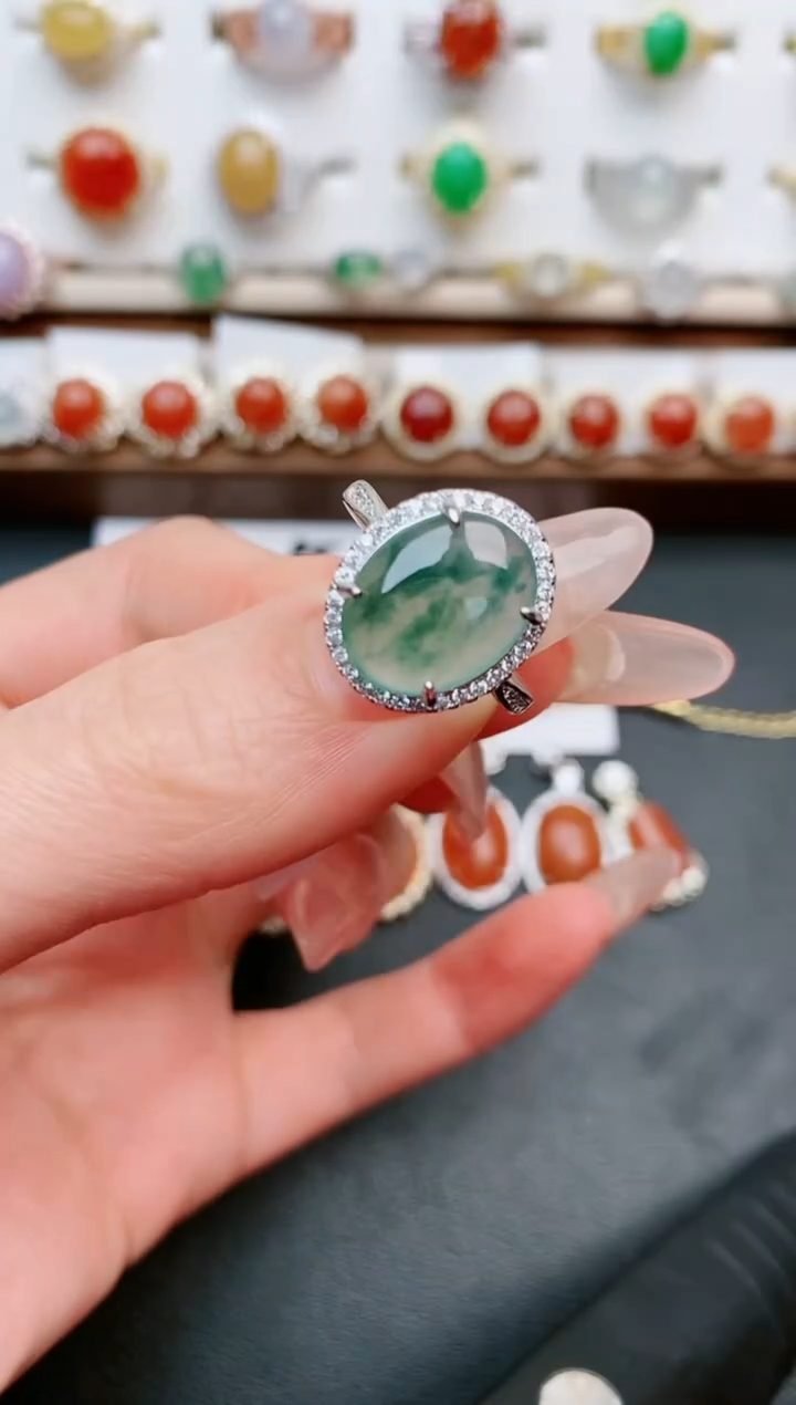 【闪购商品】翡翠戒指银S925镶嵌....