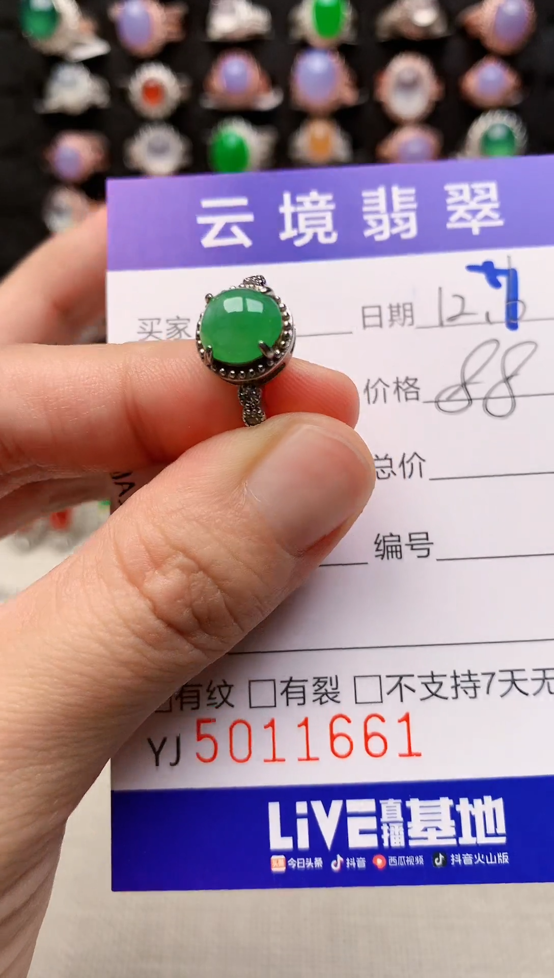 银S925镶嵌戒指翡翠1661