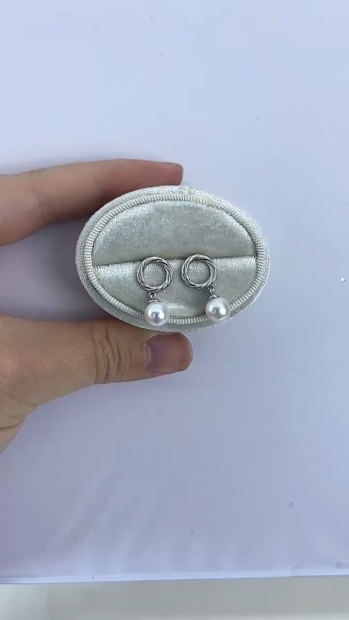 【闪购商品】淡水珍珠耳饰未镶嵌天然极光珍珠甜甜圈耳钉