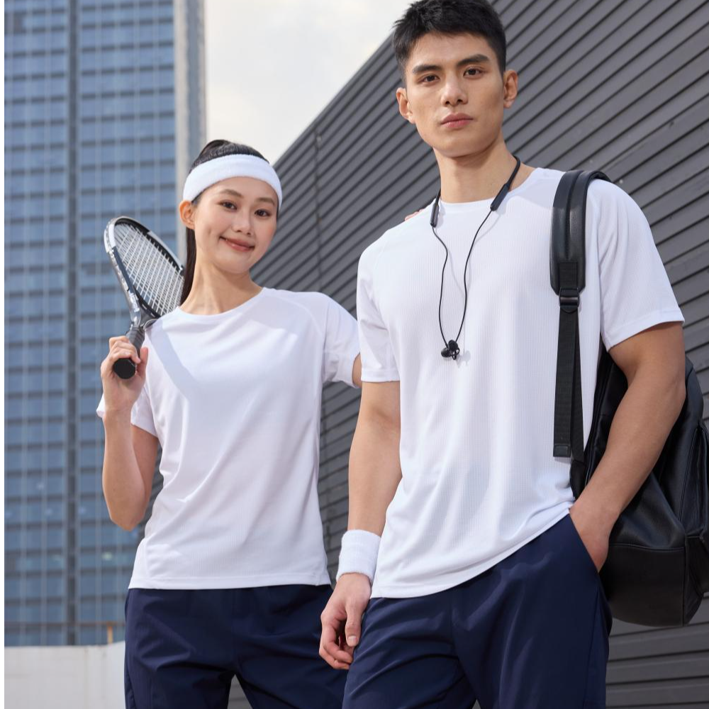 25夏季魔方格情侣速干T恤吸湿快干透气不粘身防晒轻薄运动短袖