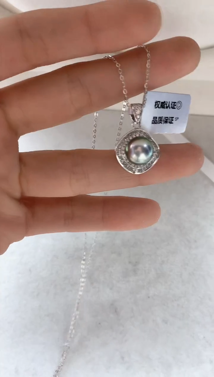 银S925镶嵌套链海水珍珠1