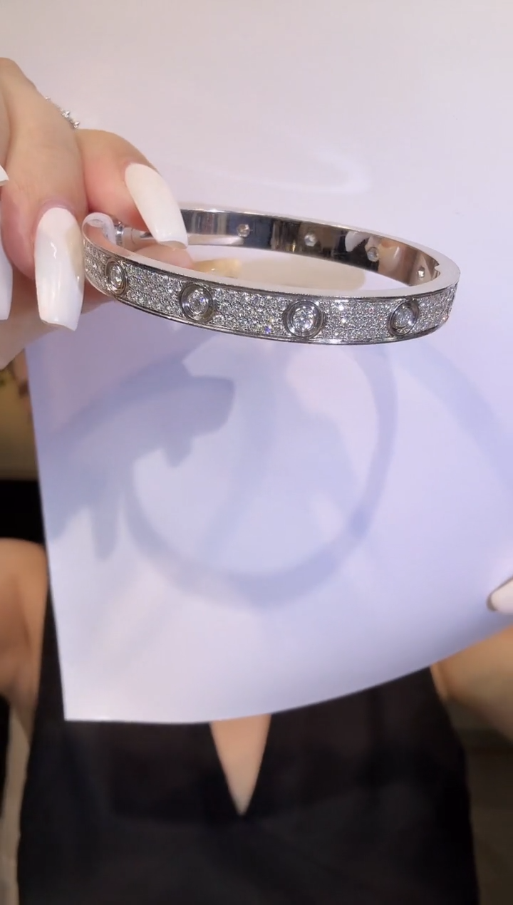 手镯18K金镶嵌钻石特价满天星手镯