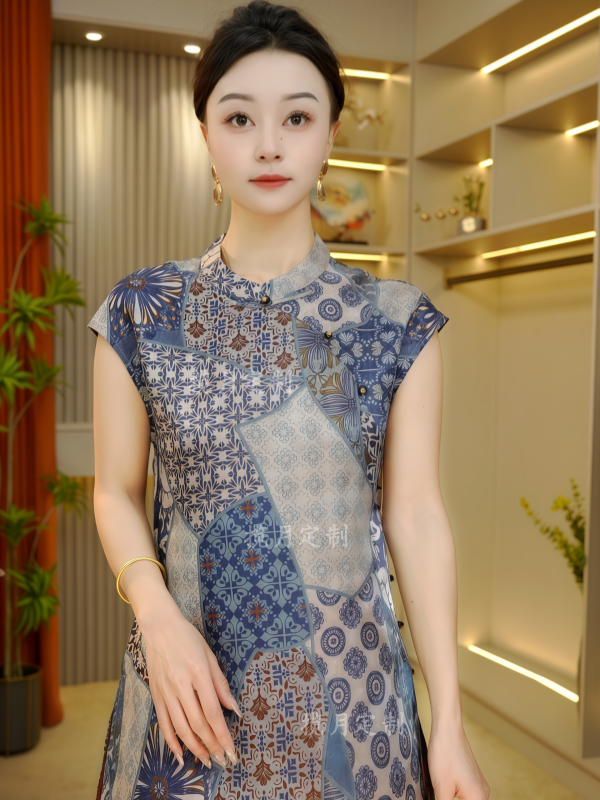 【婉辞】2026早春新款上衣T恤立领新中式女装时尚修身显瘦短袖