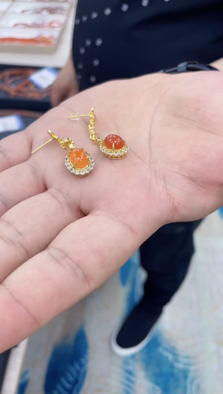 未镶嵌南红玛瑙耳饰250808055555